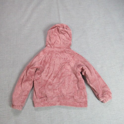 Kidichic Basic Hoodie Jacket Girls 6 Pink Faux Fur Lined Full Zip Hooded Outdoor - Picture 6 of 10