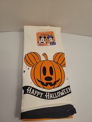 Disney Mickey Mouse Happy Halloween 3 Pack Hand Kitchen Towels Jack O Lantern