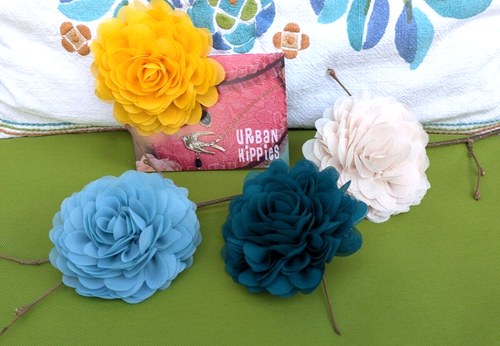 Blume aus Chiffon als Haarschmuck oder Brosche Anstecker Haarclip - Bild 2 von 5