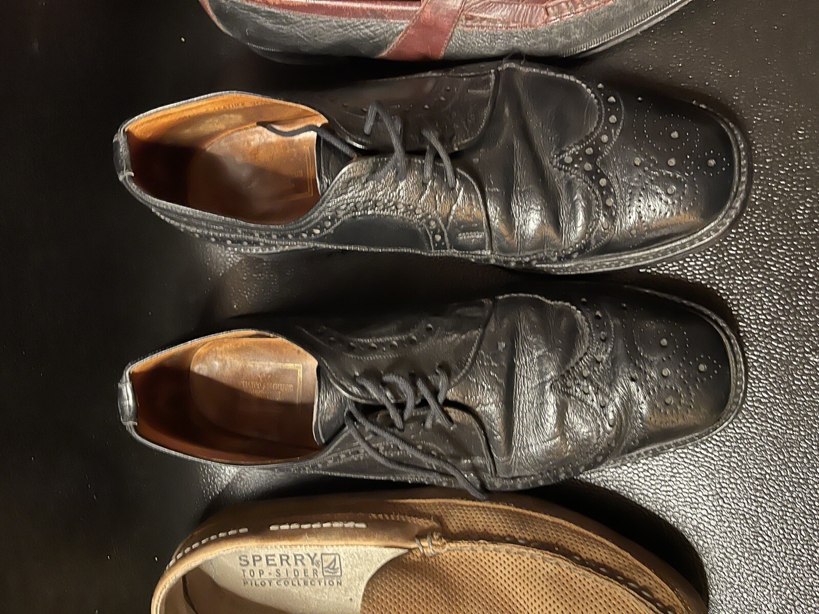 Lotto di 3 paia scarpe eleganti vintage Johnston & Murphy Sperry in vera pelle taglia 13