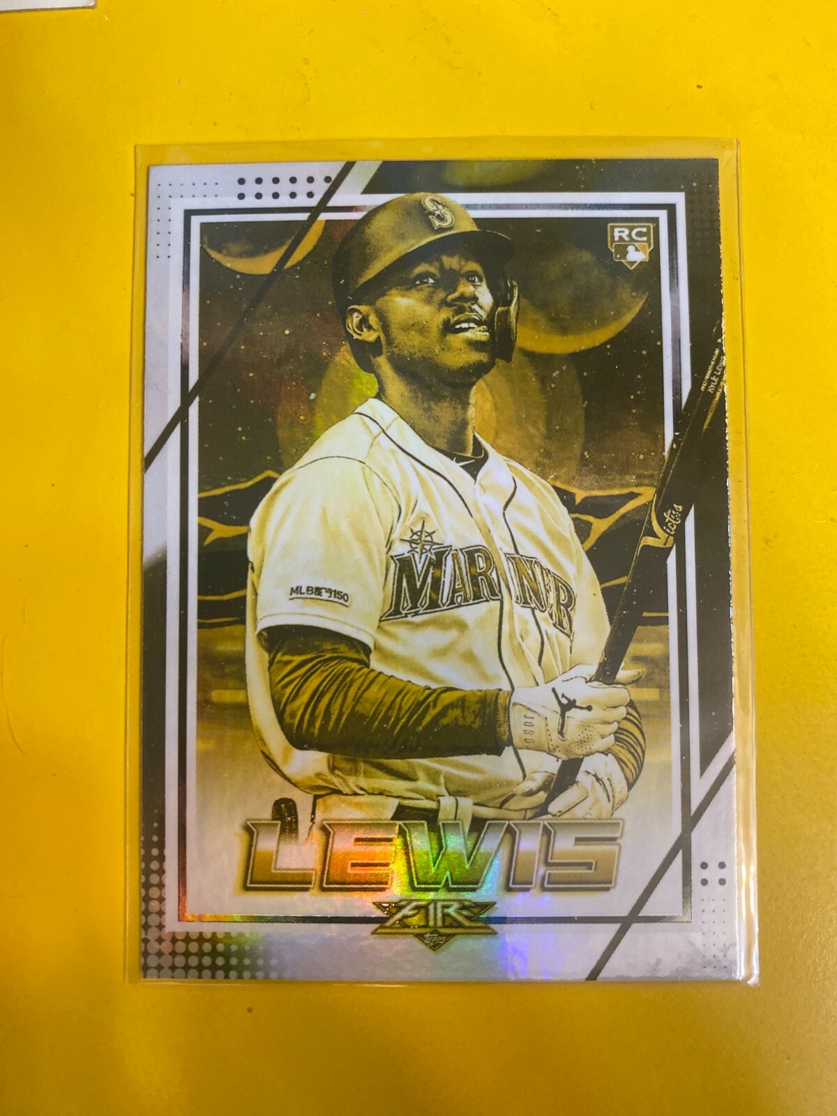 D64765 2020 Topps Fire Gold Minted #130 Kyle Lewis ROOKIE