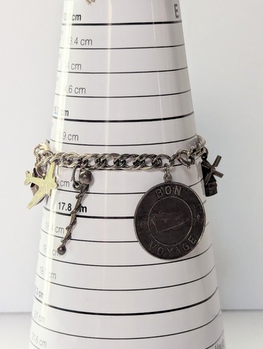 Vintage 1964 Bettelarmband Sterling mit 8 Reise Charms Belgique Windmühle 6,5 Zoll - Bild 19 von 22