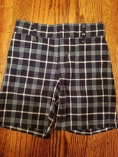 Janie and Jack Shorts Blue Light Aqua White Plaid 2T EUC