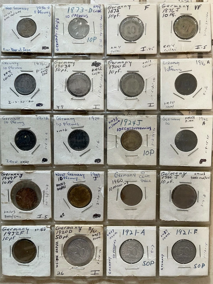 All In Flips: Lote misto de 72 moedas alemãs raras sem datas repetidas - Imagem 4 de 4