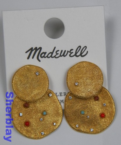 Madewell Fashion Jewelry Rhinestones Gold Tone Dangle Post Earrings Style ND345 - Picture 4 of 5