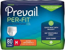 Prevail Per-Fit Adult Briefs, Small, 34 - 44 Inches, Case of 80