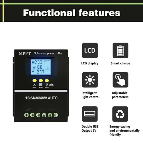 4000W 1200W max 100A 12/24/36/48V MPPT Solar Panel Regulator Charge Controller - Picture 14 of 34