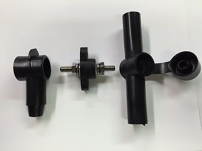 Black Terminal Junction Block Feed Through Firewall Bulkhead fitting 5/16 Stud
