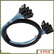 5pcs Sata To Sata Cable 4 Ports/Set Date 7 Pin Cable 6Gbps Server Mining 1m