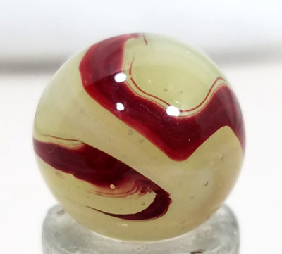 Vintage Akro Agate Marble Lemonade Oxblood Corkscrew Swirl 5/8 VGC