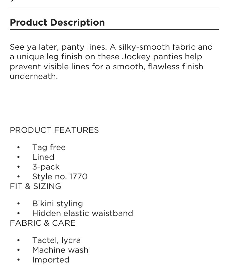 Jockey No Panty Line silky smooth bikini panties 3 pair size 7 L eBay