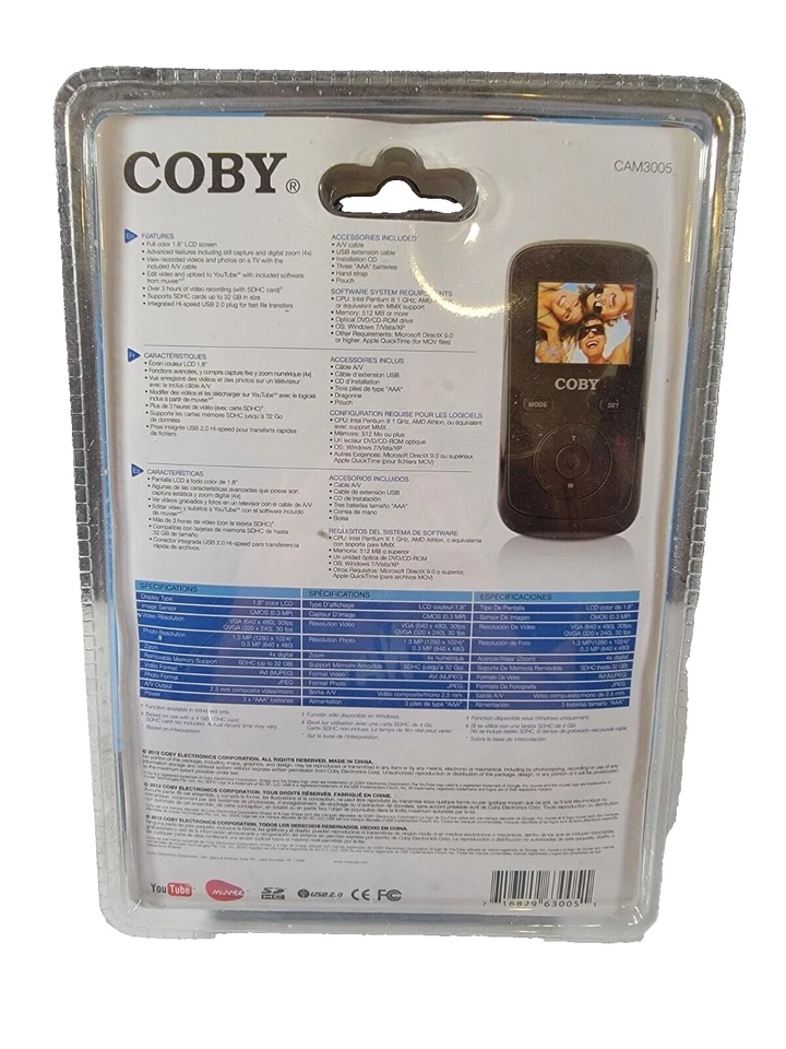 Coby CAM3005 Snapp 1.3MP Mini Camcorder with 1.8" LCD (Black) - Image 2 of 3