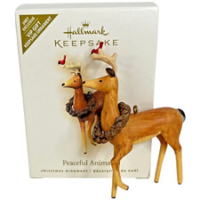 2007 Peaceful Animals Hallmark Christmas Ornament Reindeer Deer Christmas New
