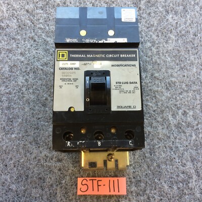 SQUARE D I-LINE 225 AMP CIRCUIT BREAKER 240 VAC 3 POLE Q232225
