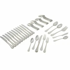 Lenox French Perle 65 PC Flatware Set Service For 12 Stainless 18/10 Beading NEW