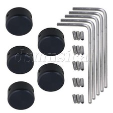 5x Black Aluminium Alloy Pedal Caps Guitar Ef...