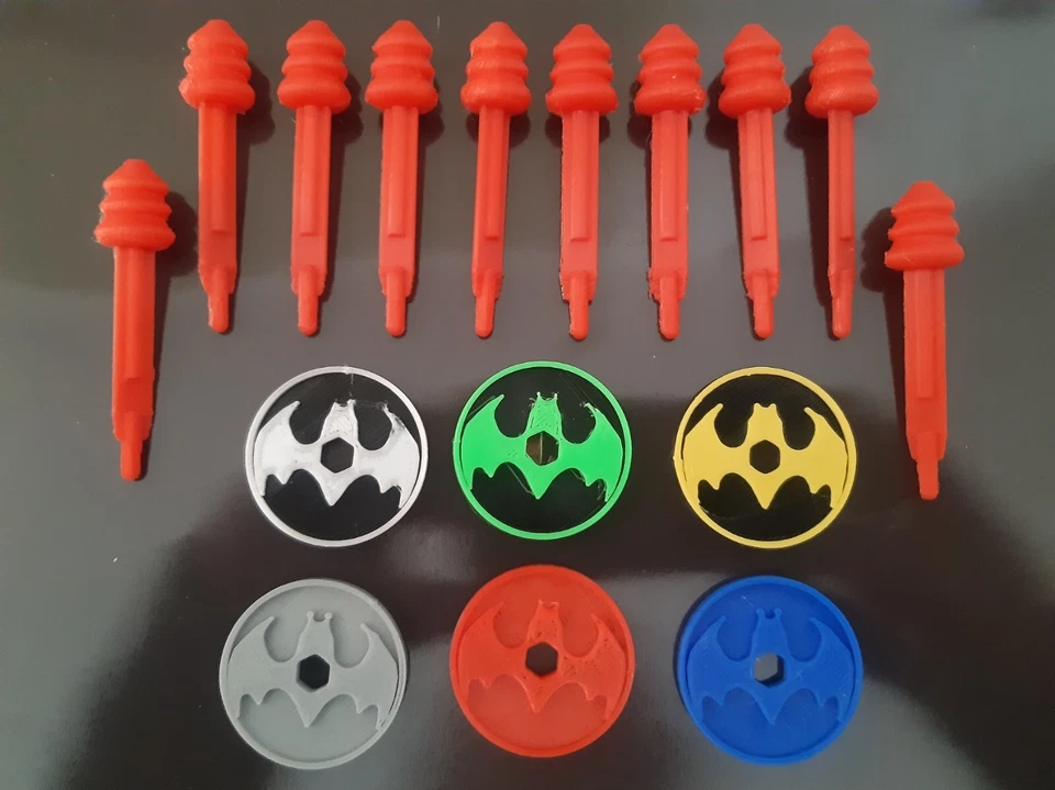 Pack of 10 missiles and 6 free disk Batbot and Batbot Xtreme models by imaginext