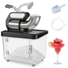 300W Commercial Ice Crusher Electric Snow Cone 10-Gallon Storage W/ Dual Blades