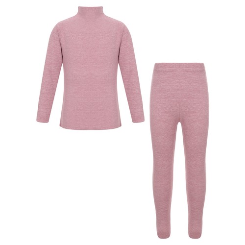Girls Boys Loungewear Winter Thermal Underwear Kids Pajamas Set Solid Color - Picture 39 of 49