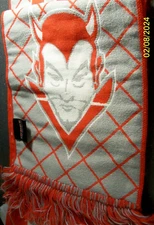 MICHIGAN Grosse Ile Devils Team Fringed Scarf Knit Winter  Red Gray RUFFNECK
