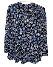 Adrienne Vittadini NWT Woman’s Multi-Color Floral Long Sleeve Blouse Size 3XL