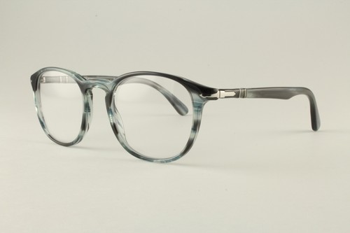 Authentic Persol 3143-V 1051 49mm Grey Blue Silver Frames Glasses Italy - Picture 2 of 5