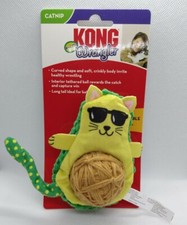 Kong Wrangler Avocato Catnip Cat Toy Removable Ball Crinkle Rattle Sounds