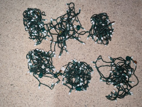 6 weiße Weihnachtslichterketten