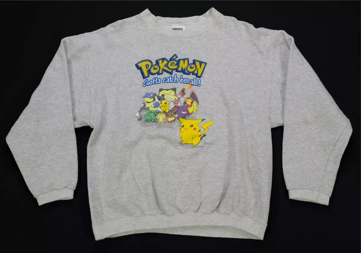 Rare Vintage NINTENDO Pokemon Gotta Catch Them All 1999 Sweatshirt 90s  Youth M