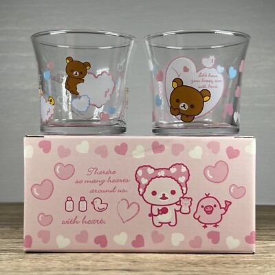 San-x RILAKKUMA Paar Dessertgläser Tassen Glaswaren Set 2 Kawaii Figuren