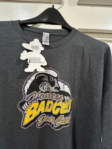 Men’s XXL Honey Badger Don’t Care Gray New NWT Cotton Blend DuckCo.com brand - Picture 7 of 8