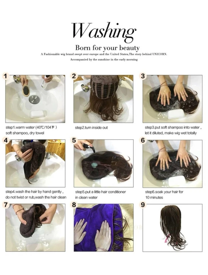 Peluca Fibra Térmica Casi Natural Hermosa Algarroba Color Marrón Foto 4 de 4