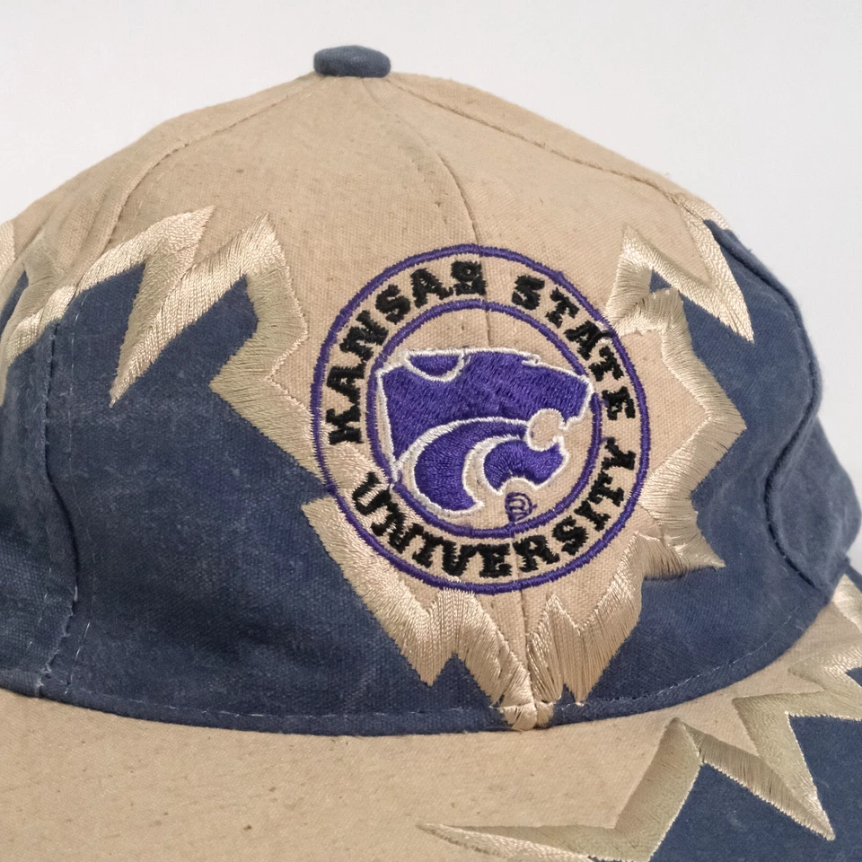 Sombrero Kansas State Wildcat Drew Pearson borde dentado correa onda de choque vintage años 90 Foto 4 de 4