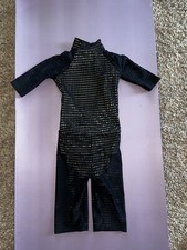 Kizzi Dancewear Girls Black Mesh Long Sleeve Open Back Youth Large