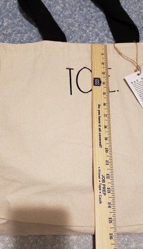 Neu Rae Dunn Beuteltasche Tasche groß Canvas Beuteltasche beige wiederverwendbar - Bild 7 von 9