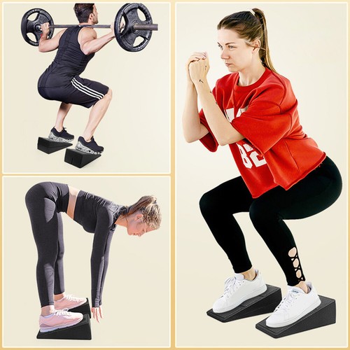 Squat Wedge Block Calf Raise Block Adjustable for Fitness Workout (Black) . - Picture 7 of 8