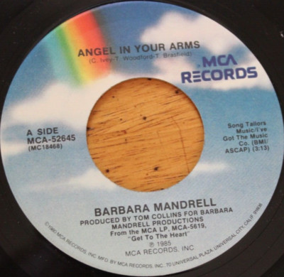 BARBARA MANDRELL ANGEL IN YOUR ARMS 45RPM 7'' JUKEBOX RECORD VG MCA
