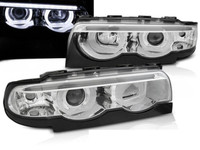 Scheinwerfer Paar BMW 7Er E38 94-01 Angel Eyes Led Chrom