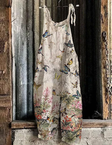 Mono holgado boho de mujer talla grande mono verano retro peto pantalones harén DE - Imagen 43 de 73