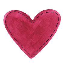 Folk Art Red Hearts 25 WALLIES Stiched Look Cutouts Heart Stickers Decals Love