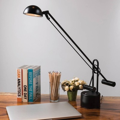 Lite Source Halotech Adjustable Black Metal LED Modern Desk Lamp