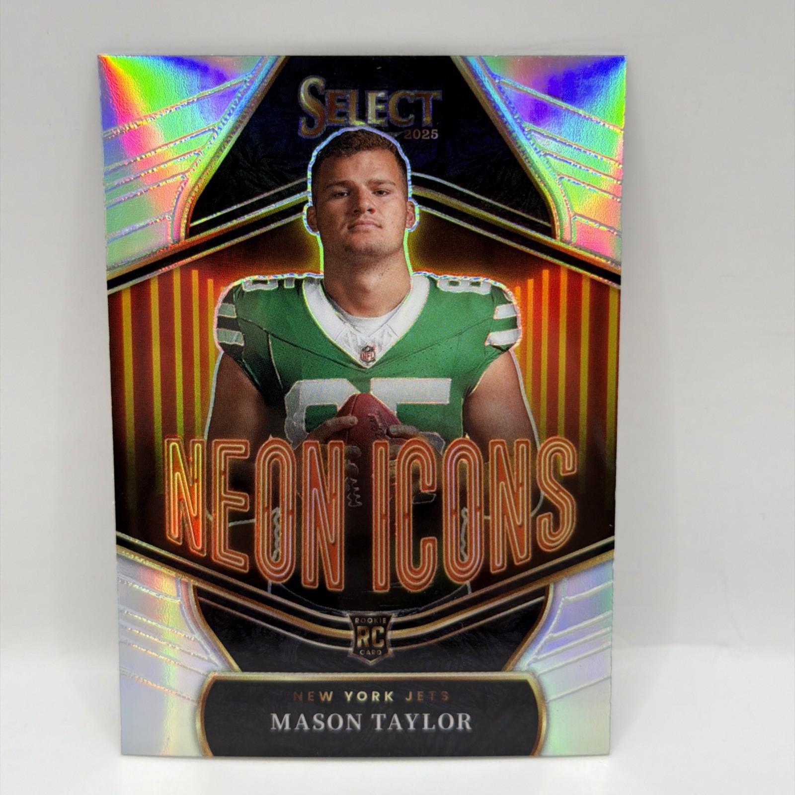 2025 Panini Select Neon Icons Mason Taylor RC #21 Silver Prizm New York Jets