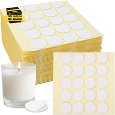 RAINFLOW 720 Pcs Wick Stickers for Candle Making - Double Sided Candle Wick Stic