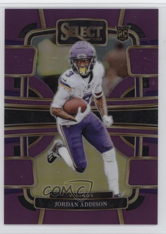 2023 Panini Select Concourse Purple Prizm 12/75 Jordan Addison #66 0tn3
