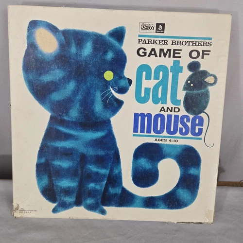 Vintage Game of Cat and Mouse Board Game 1964 Missing Parts See Description 