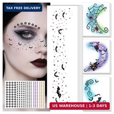 Halloween Glitter Freckle Gems, Face Tattoo for Women Makeup Decorations