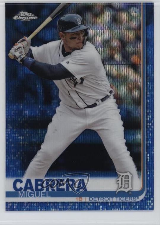 2019 Topps Chrome Blue Wave Refractor 5/75 Miguel Cabrera #115