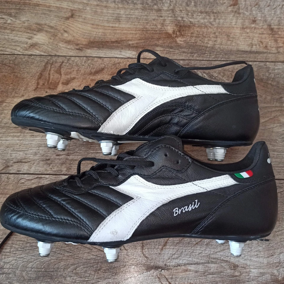Botines de fútbol Diadora Brasil SG Italia botas de fútbol talla US 10 UK 9,5 Foto 4 de 4