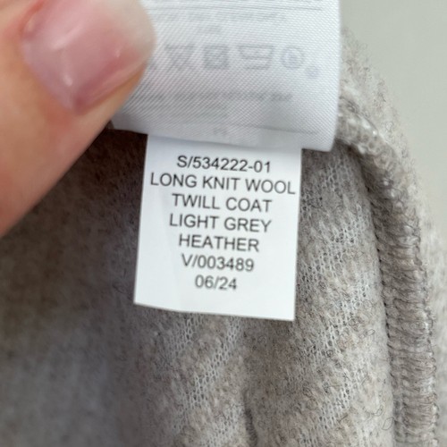 Banana Republic langer Strick Wollmischung Twill Mantel meliert grau Medium NEU - Bild 12 von 13