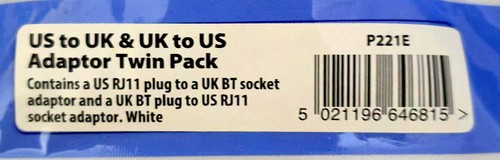 2x PACK RJ11 Socket/Plug & BT Male/Female Telephone US - UK/UK - US Adapter LOT - 第 12/13 張圖片